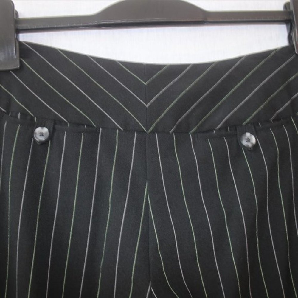Black dress slacks with pinstripe & wide pant legs - Picture 4 of 4